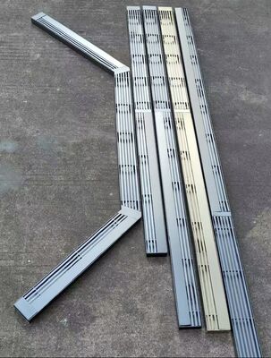 Buon prezzo Piletta doccia a pavimento in acciaio inossidabile, scarico lineare, base fissa, copertura griglia rimovibile, fessure strette e uniformi, design resistente alla corrosione in linea